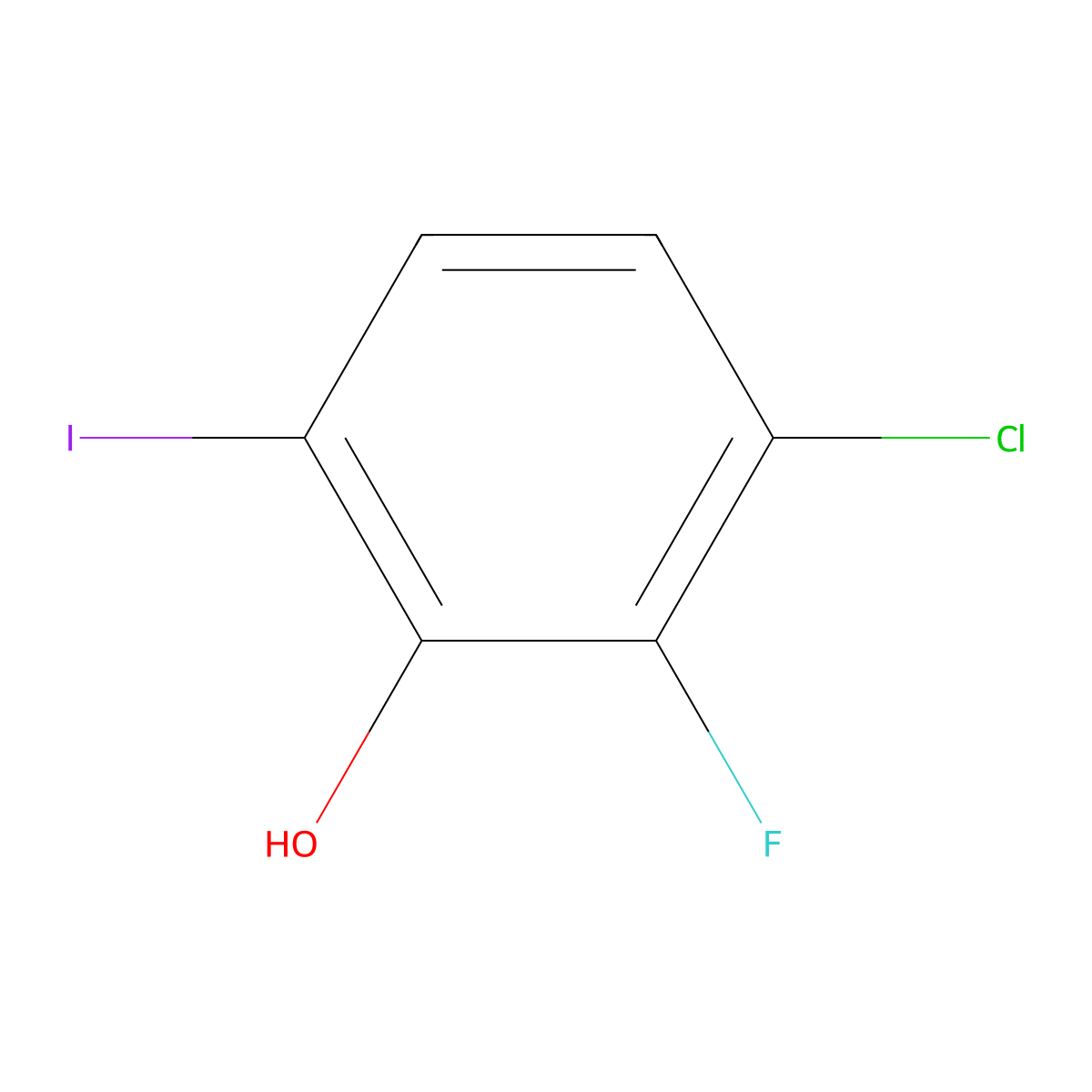 3-Chloro-2-fluoro-6-iodophenol molecular structure, CAS 2386498-17-3