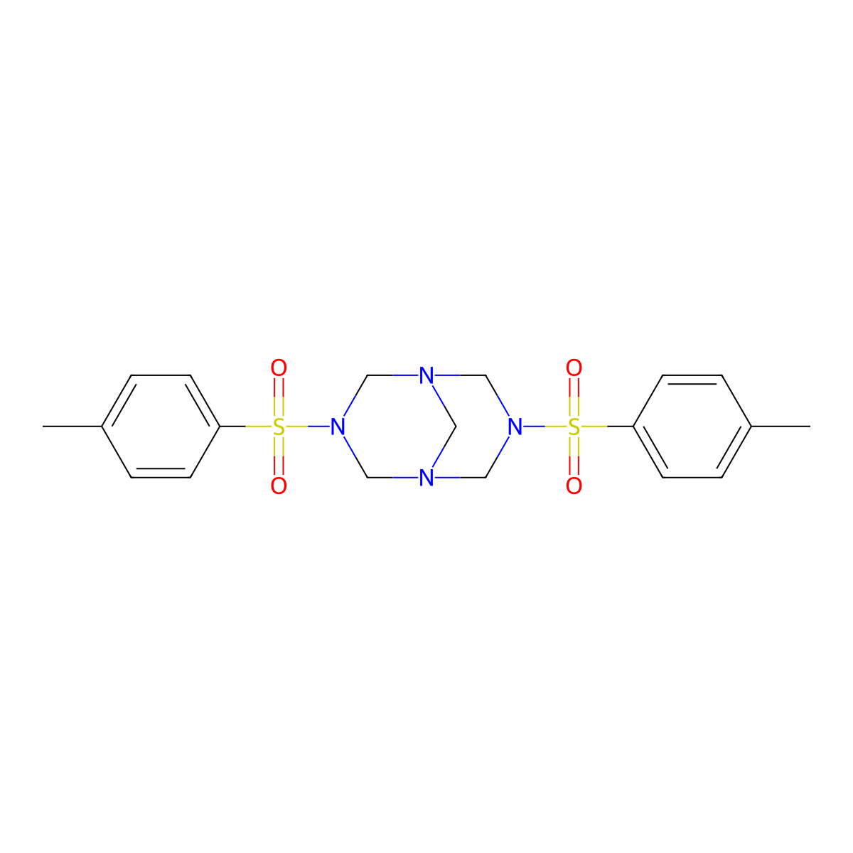 3,7-Bis-(toluene-4-sulfonyl)-1,3,5,7-tetraaza-bicyclo[3.3.1]nonane molecular structure, CAS 23865-45-4