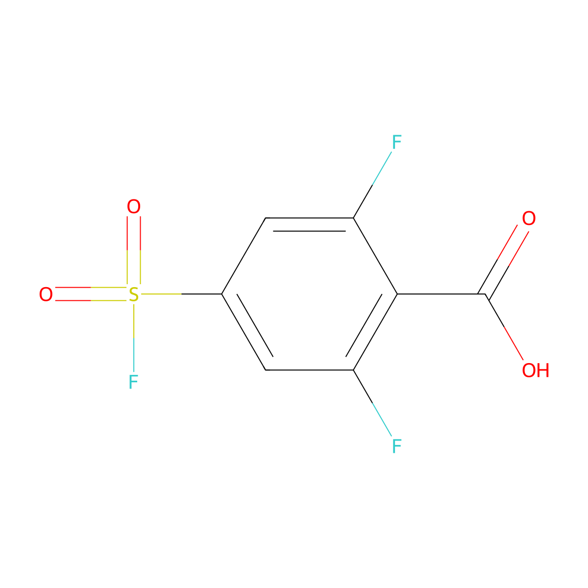 2,6-Difluoro-4-(fluorosulfonyl)benzoic acid molecular structure, CAS 2386502-65-2
