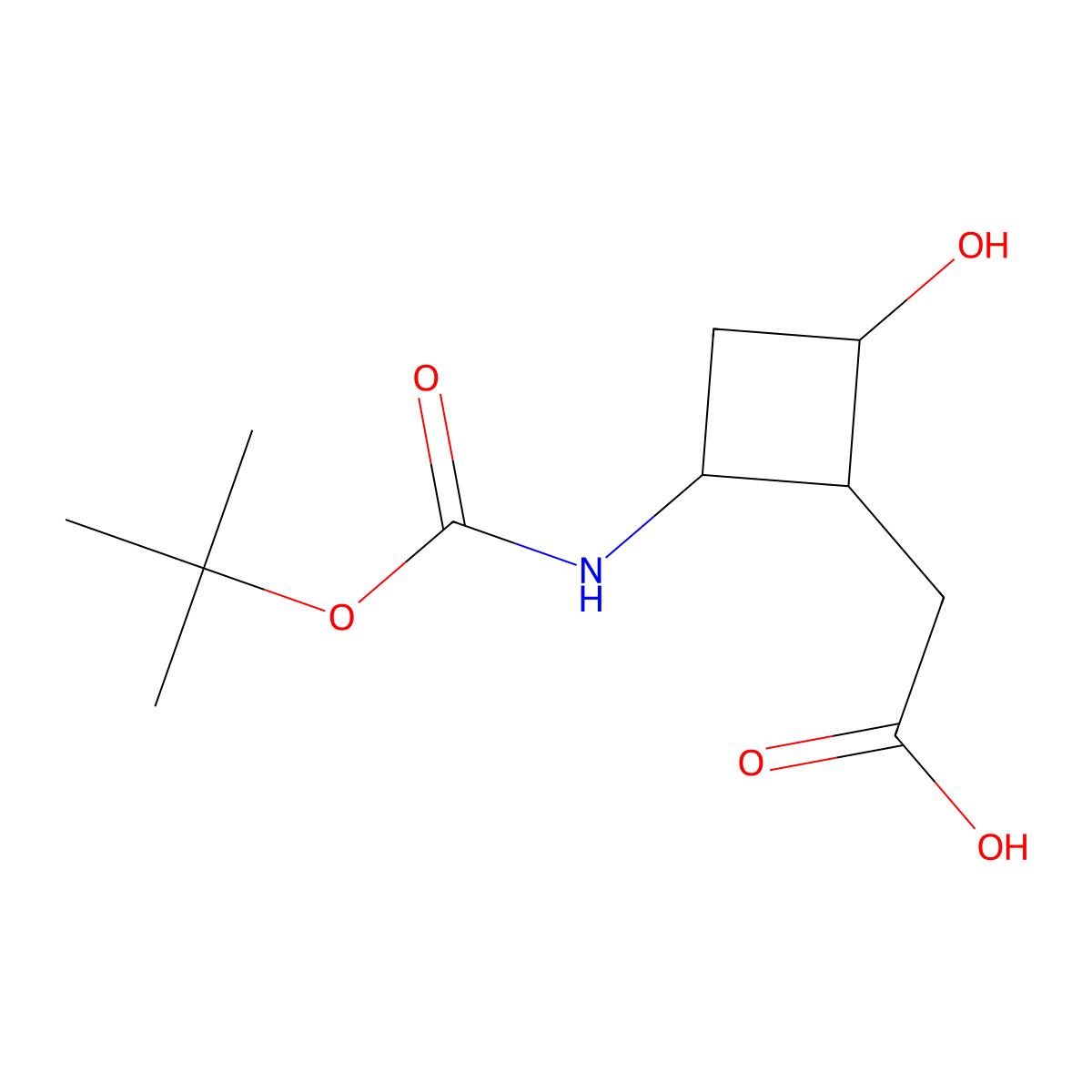 2-(2-{[(Tert-butoxy)carbonyl]amino}-4-hydroxycyclobutyl)acetic acid molecular structure, CAS 2386502-66-3