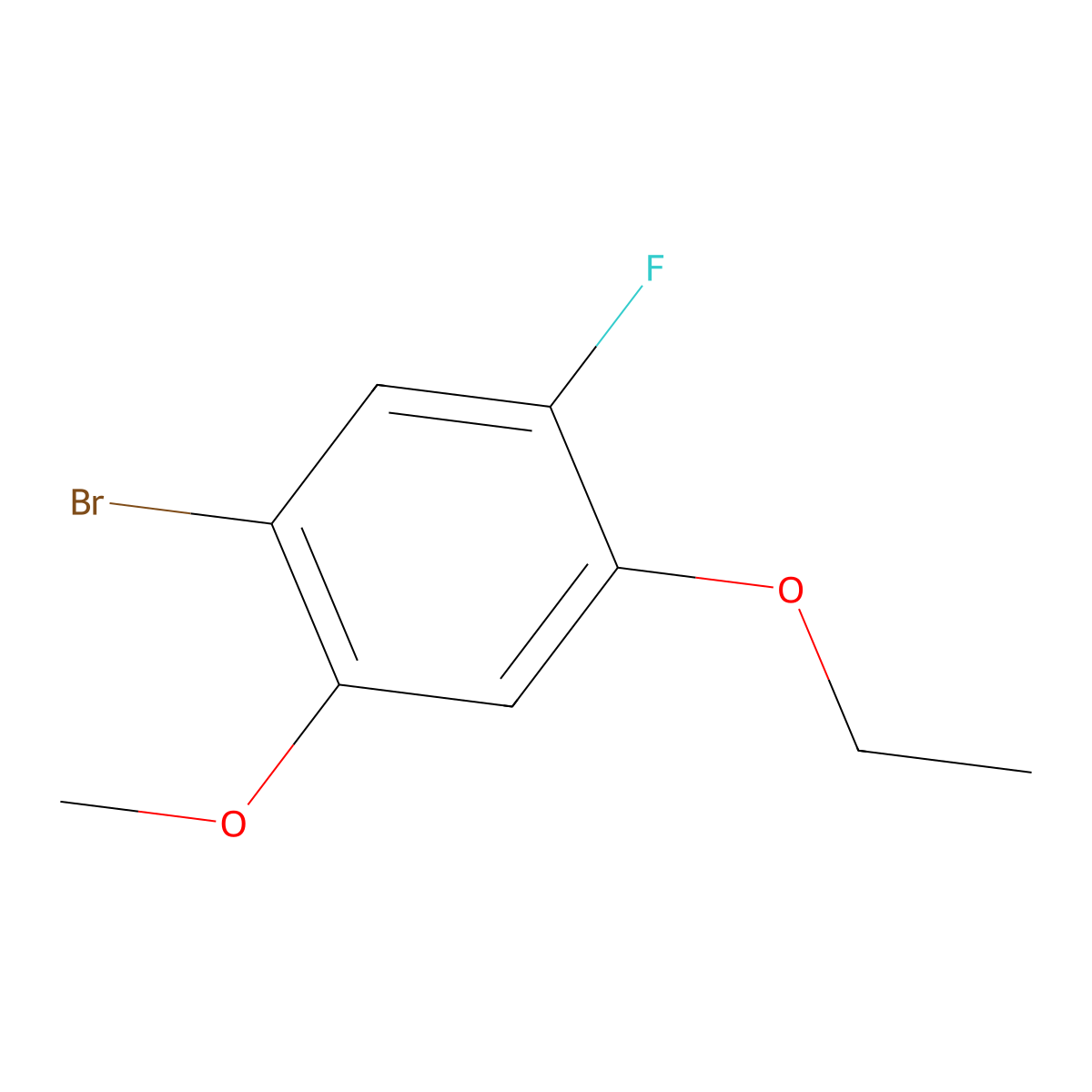 1-Bromo-4-ethoxy-5-fluoro-2-methoxybenzene molecular structure, CAS 2386504-92-1
