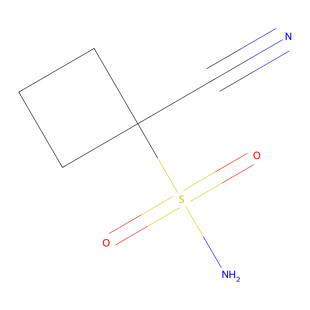 1-Cyanocyclobutane-1-sulfonamide molecular structure, CAS 2386506-91-6