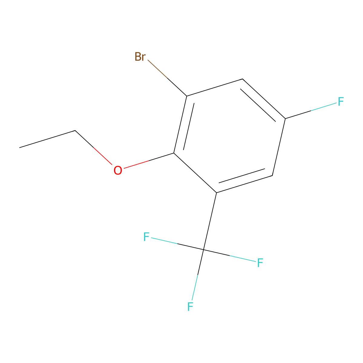 1-Bromo-2-ethoxy-5-fluoro-3-(trifluoromethyl)benzene molecular structure, CAS 2386509-01-7