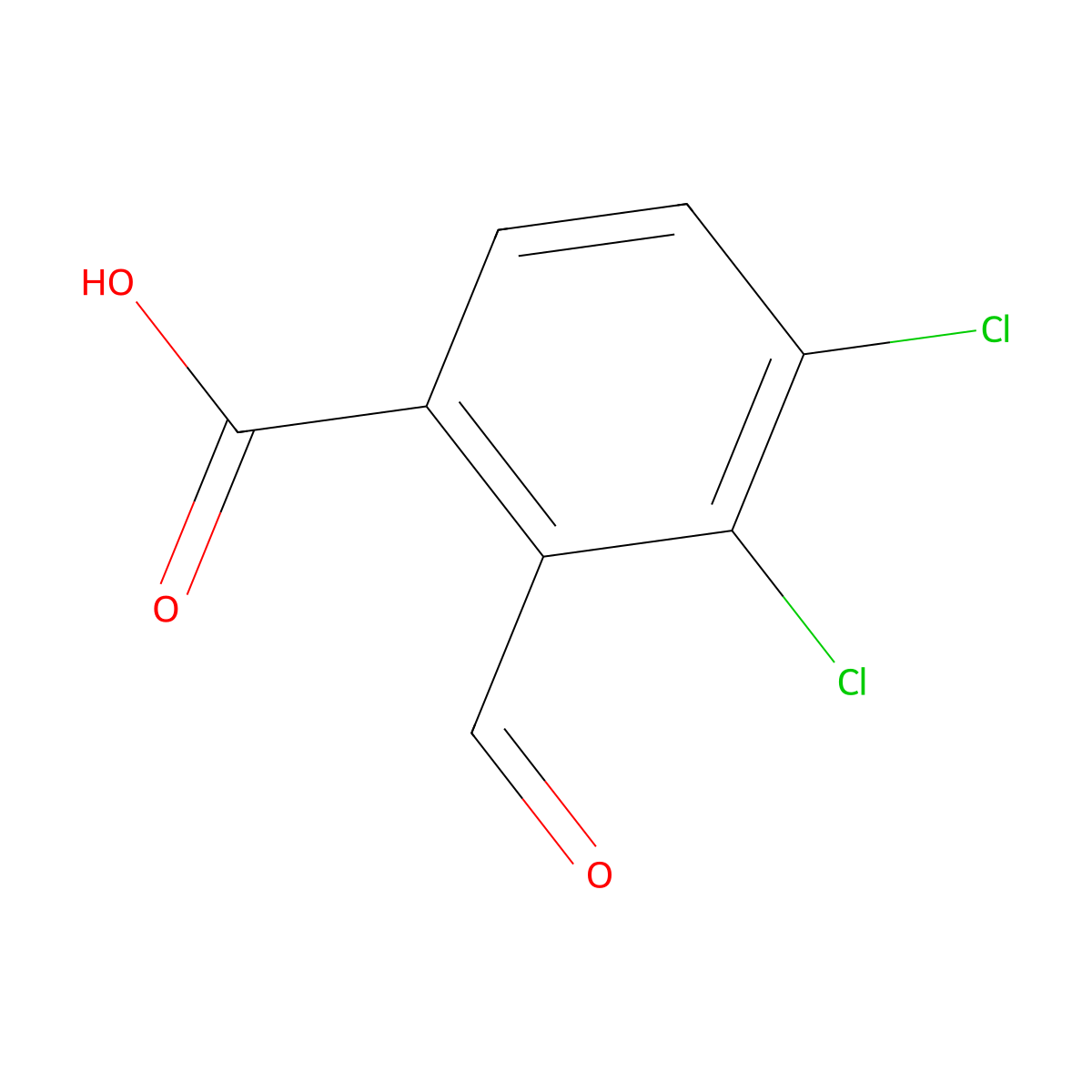 3,4-Dichloro-2-formylbenzoic acid molecular structure, CAS 2386512-41-8