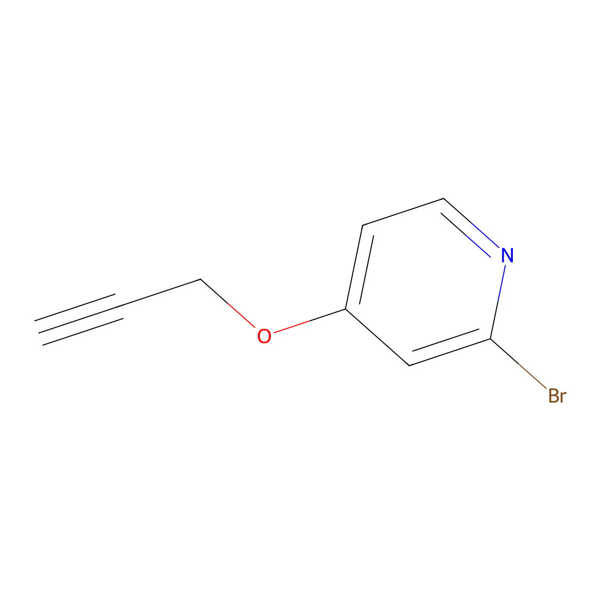2-Bromo-4-(prop-2-yn-1-yloxy)pyridine molecular structure, CAS 2386513-34-2