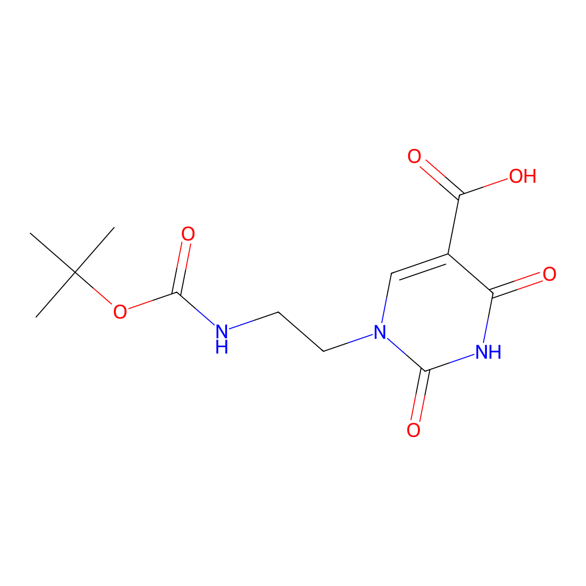 1-(2-{[(Tert-butoxy)carbonyl]amino}ethyl)-2,4-dioxo-1,2,3,4-tetrahydropyrimidine-5-carboxylic acid molecular structure, CAS 2386519-07-7