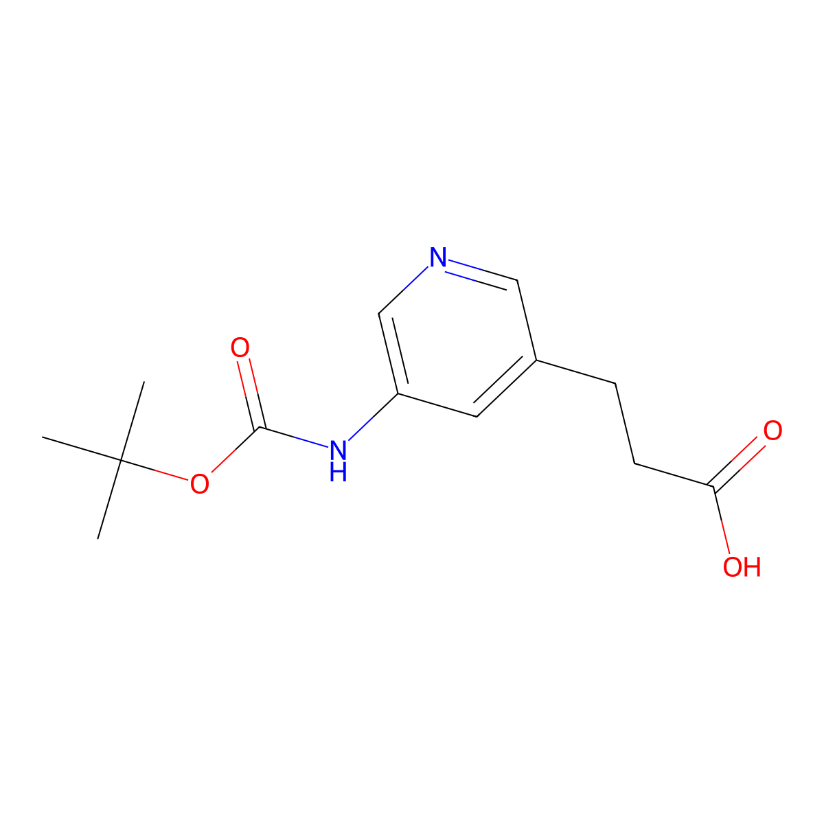 3-(5-{[(Tert-butoxy)carbonyl]amino}pyridin-3-yl)propanoic acid molecular structure, CAS 2386522-19-4