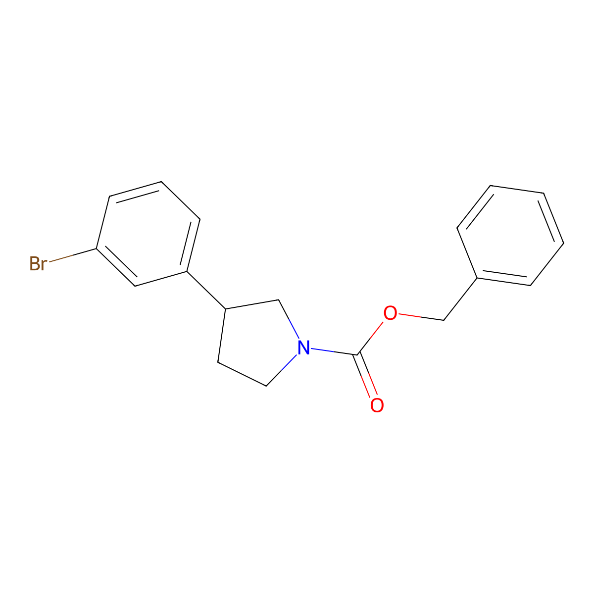 Benzyl 3-(3-bromophenyl)pyrrolidine-1-carboxylate molecular structure, CAS 2386524-25-8