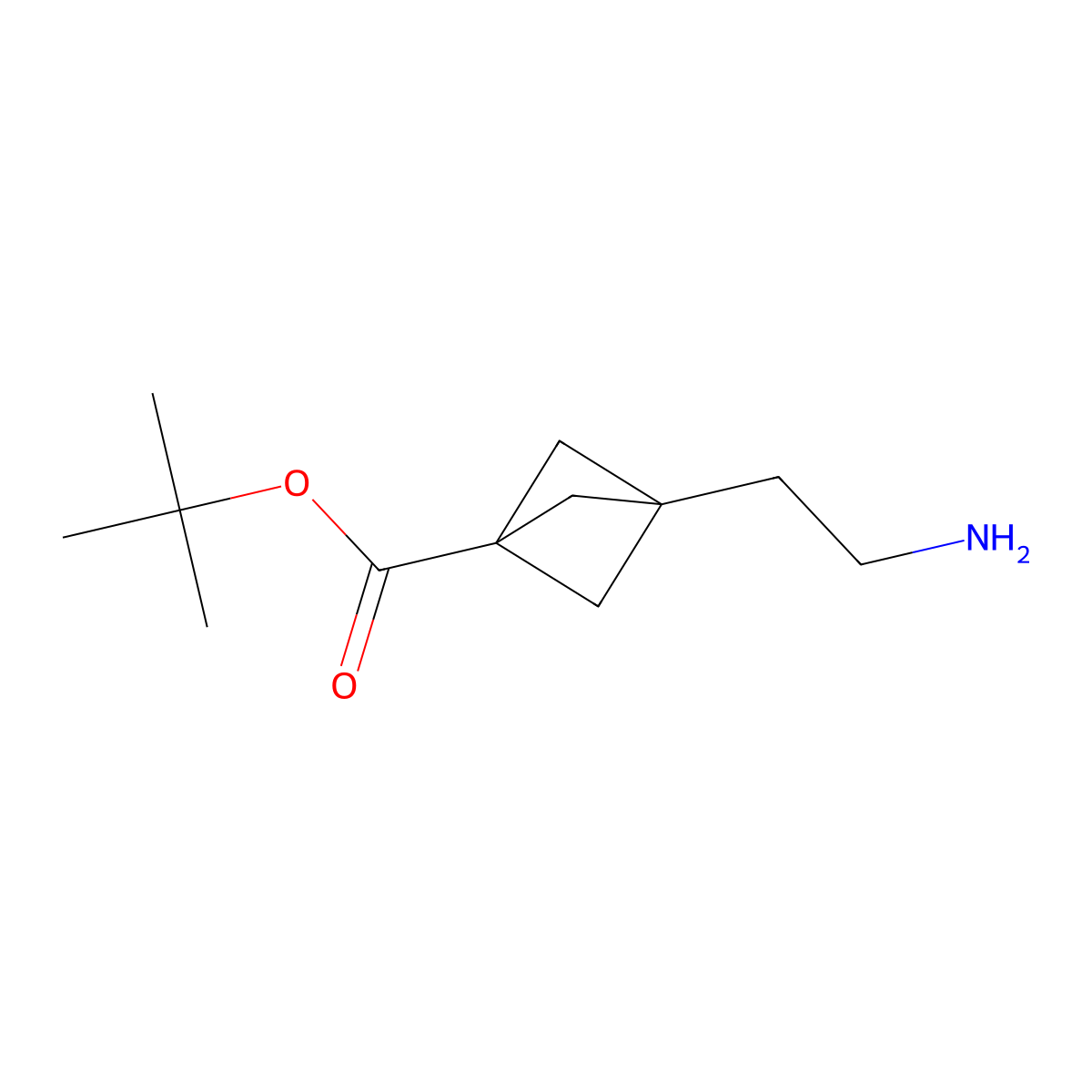 Tert-butyl 3-(2-aminoethyl)bicyclo[1.1.1]pentane-1-carboxylate molecular structure, CAS 2386527-00-8