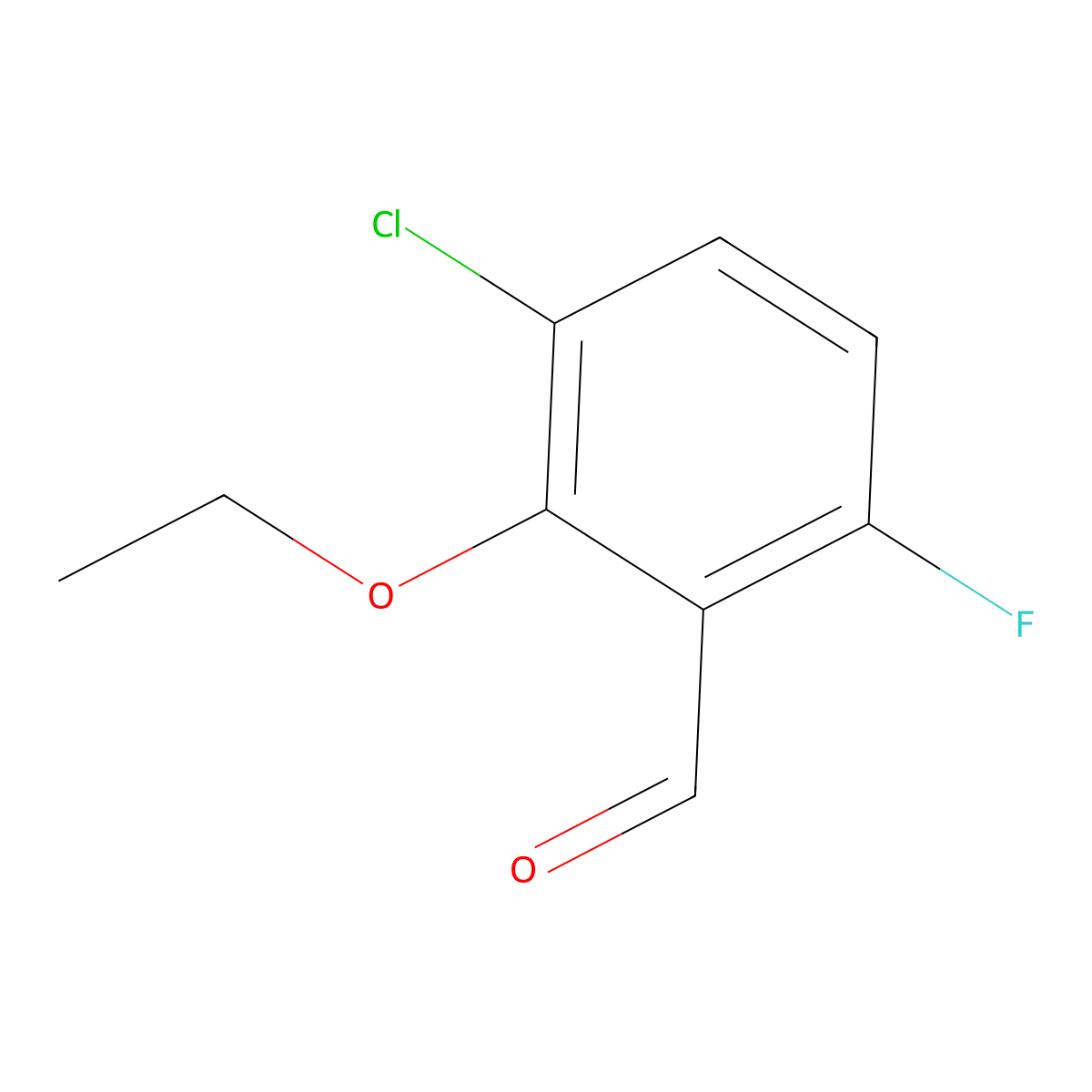 3-Chloro-2-ethoxy-6-fluorobenzaldehyde molecular structure, CAS 2386527-02-0