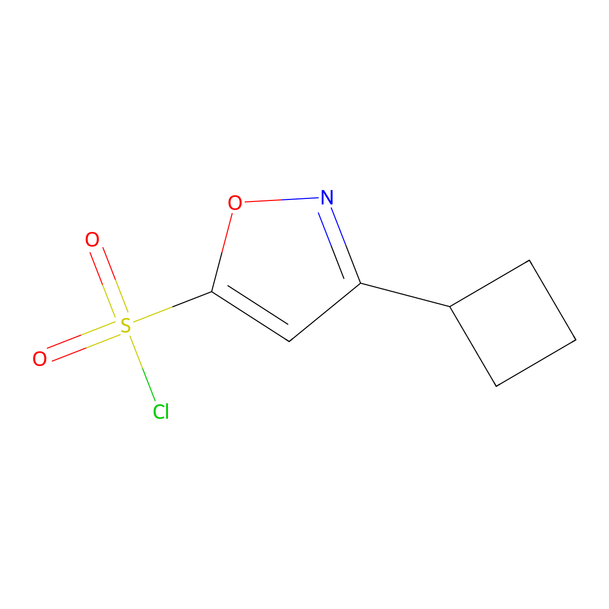 3-Cyclobutyl-1,2-oxazole-5-sulfonyl chloride molecular structure, CAS 2386534-15-0