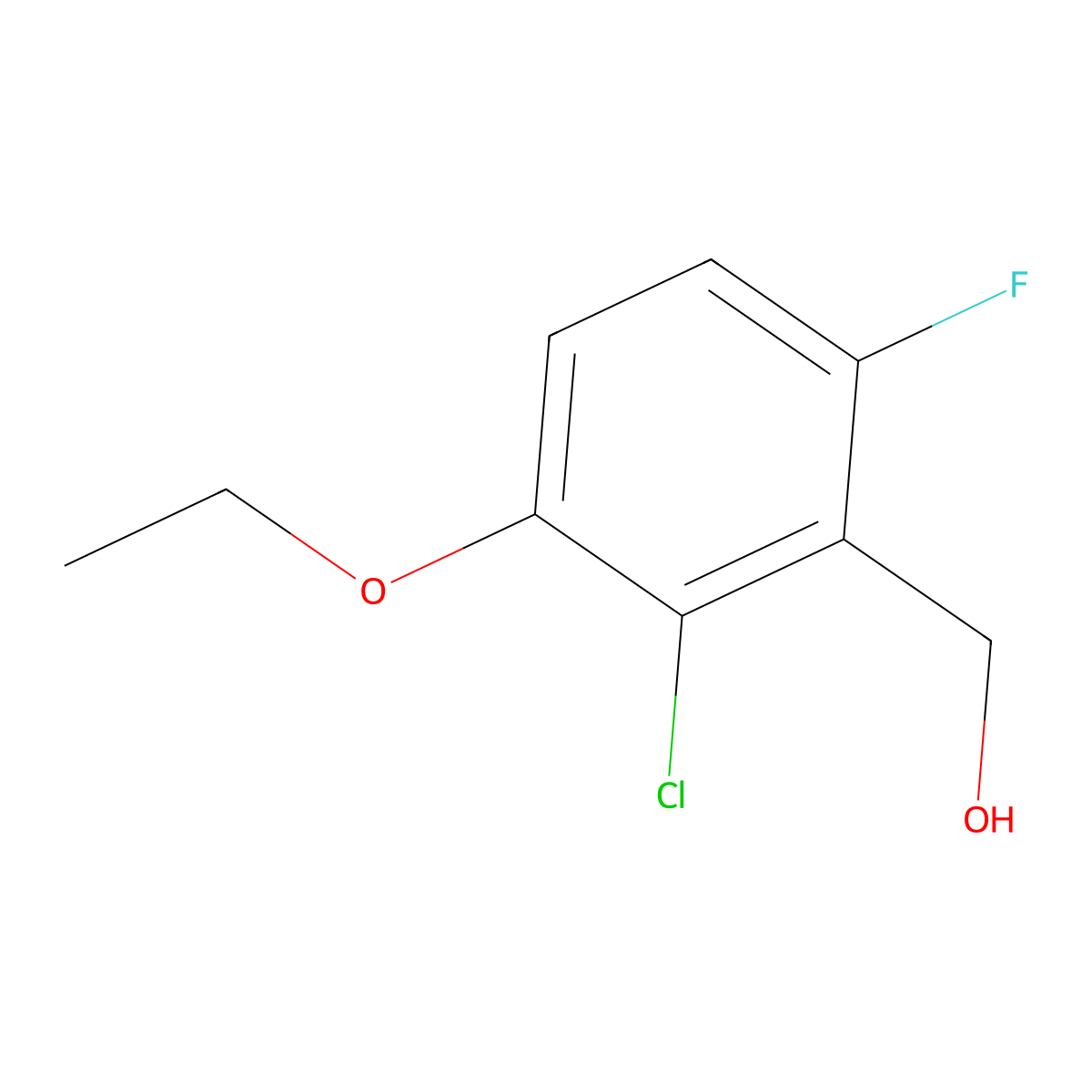 (2-Chloro-3-ethoxy-6-fluorophenyl)methanol molecular structure, CAS 2386541-70-2