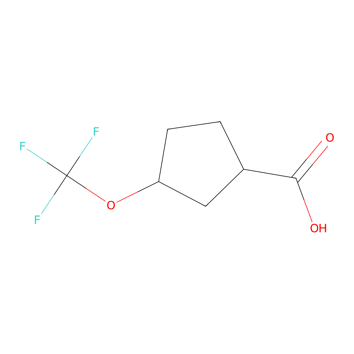 3-(Trifluoromethoxy)cyclopentane-1-carboxylic acid molecular structure, CAS 2386541-93-9