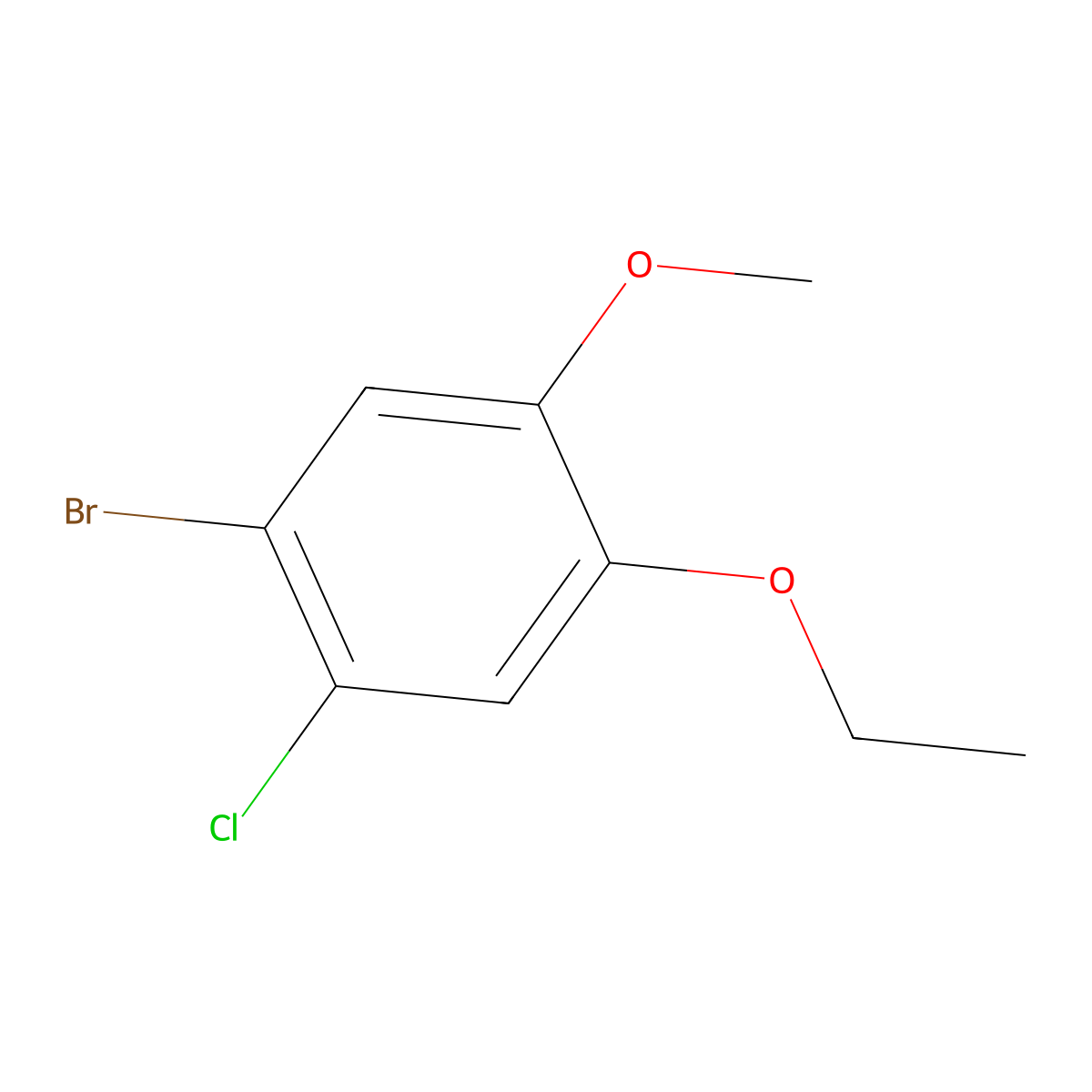 1-Bromo-2-chloro-4-ethoxy-5-methoxybenzene molecular structure, CAS 2386542-40-9
