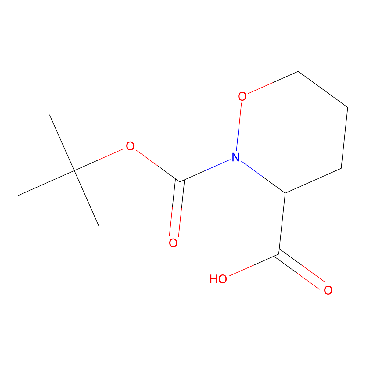 2-[(Tert-butoxy)carbonyl]-1,2-oxazinane-3-carboxylic acid molecular structure, CAS 2386550-83-8