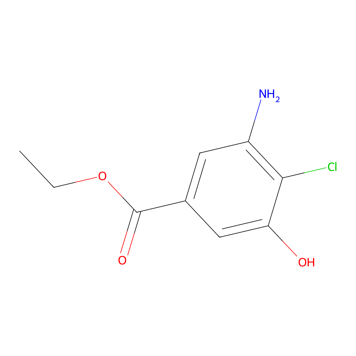 Ethyl 3-amino-4-chloro-5-hydroxybenzoate molecular structure, CAS 2386553-61-1