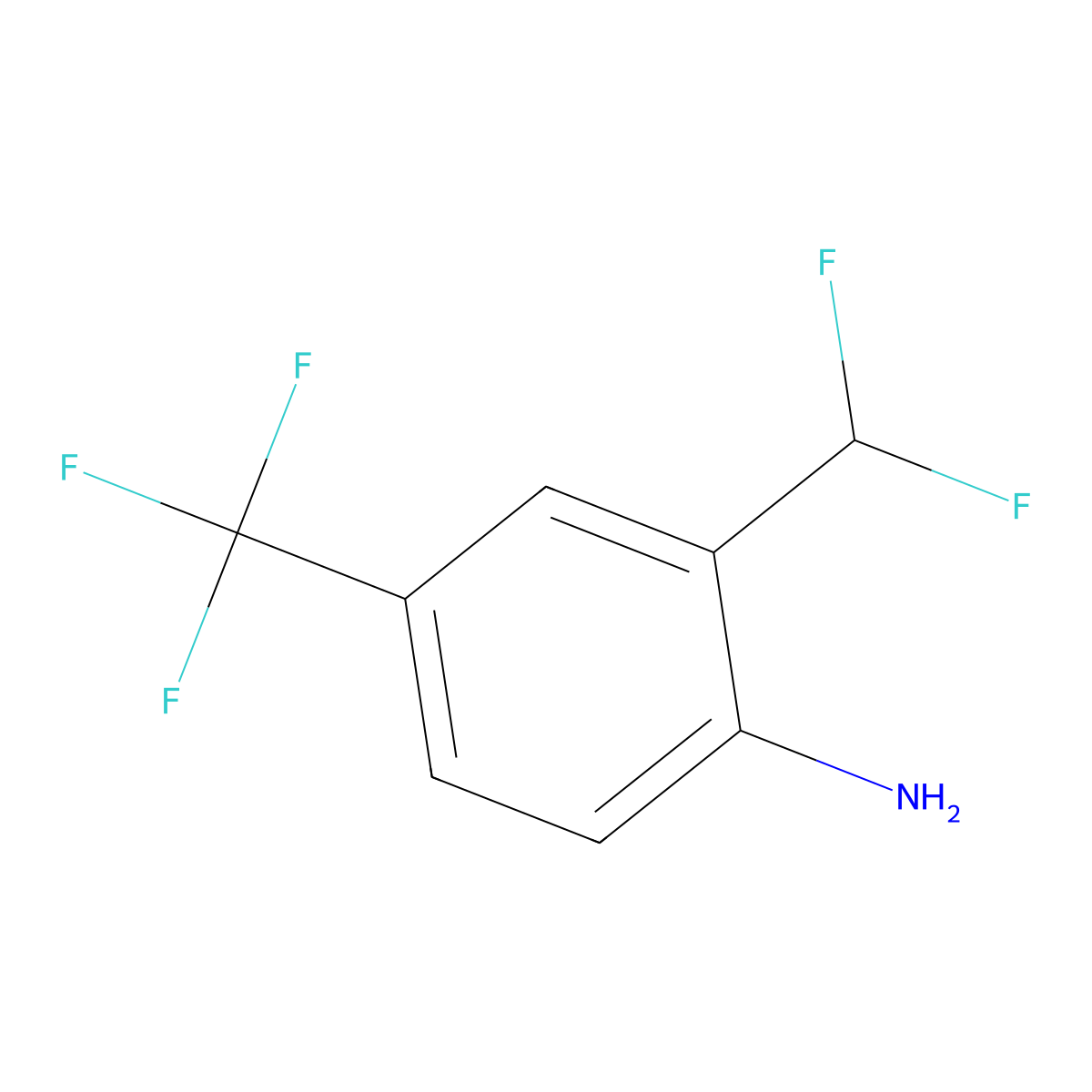 2-(Difluoromethyl)-4-(trifluoromethyl)benzenamine molecular structure, CAS 2386554-04-5