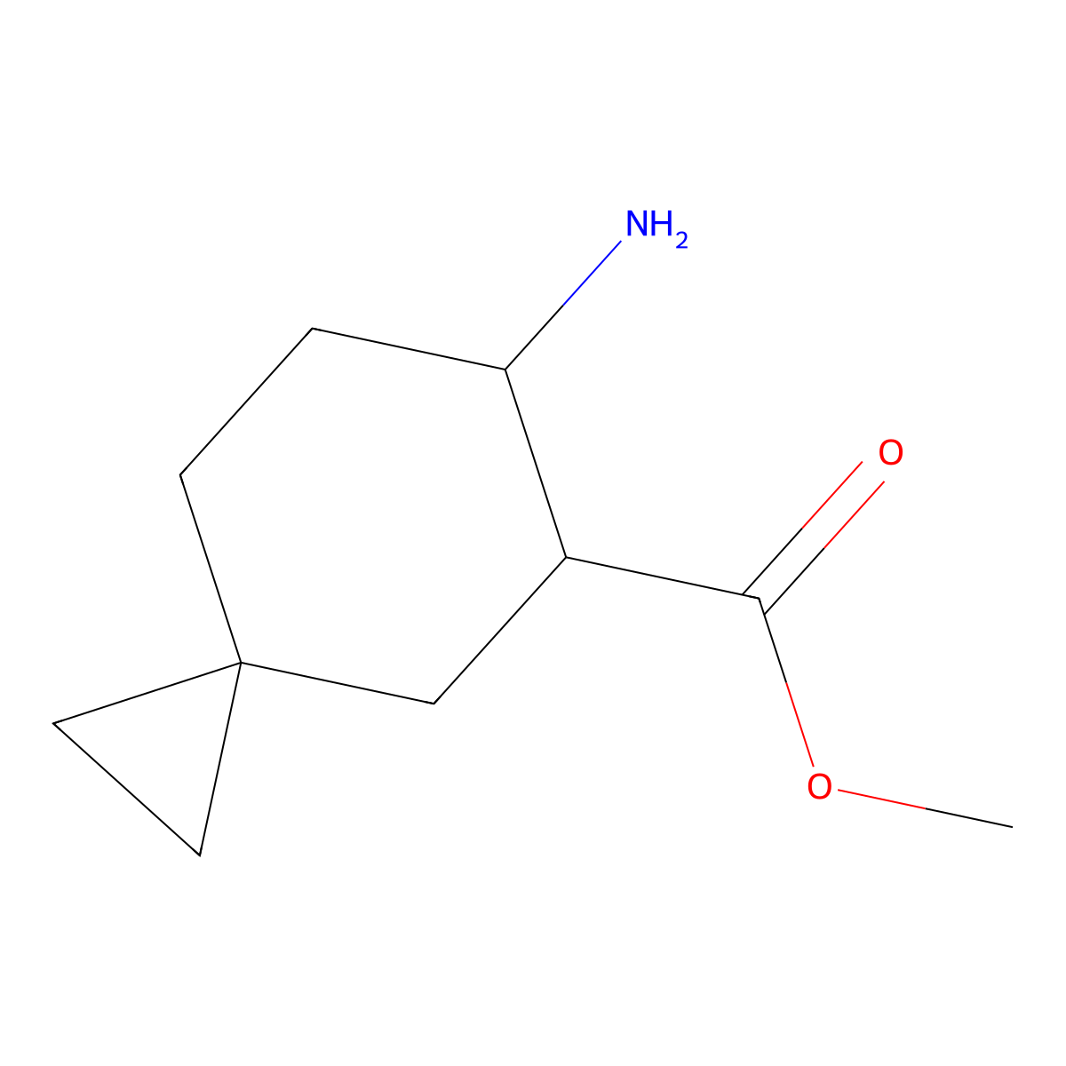 Methyl 6-aminospiro[2.5]octane-5-carboxylate molecular structure, CAS 2386561-38-0