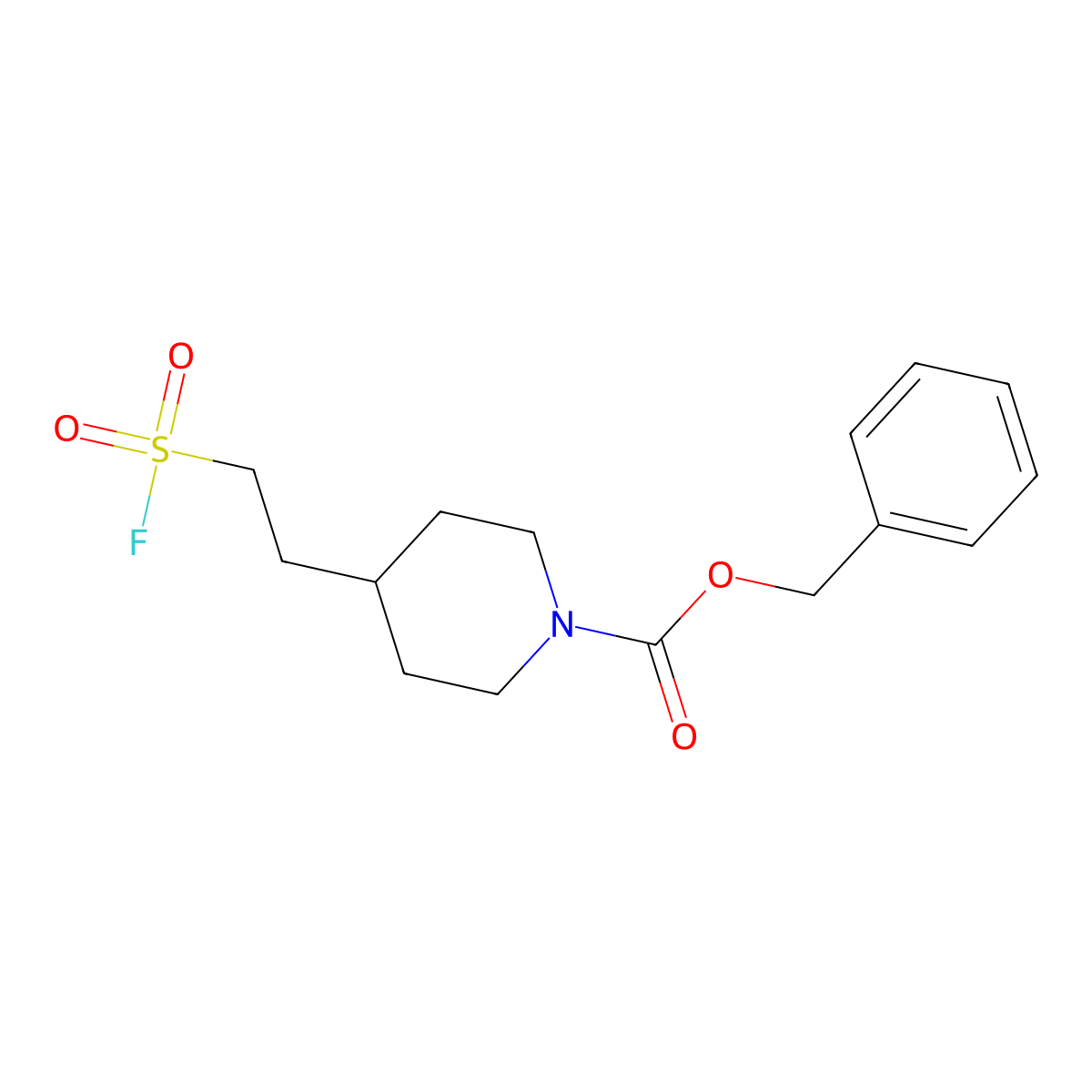 Benzyl 4-[2-(fluorosulfonyl)ethyl]piperidine-1-carboxylate molecular structure, CAS 2386563-08-0