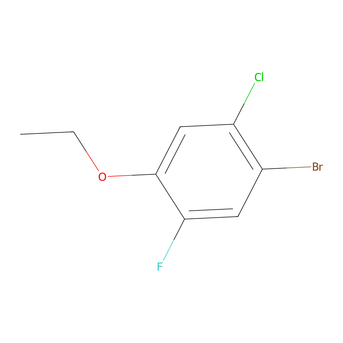 1-Bromo-2-chloro-4-ethoxy-5-fluorobenzene molecular structure, CAS 2386569-03-3