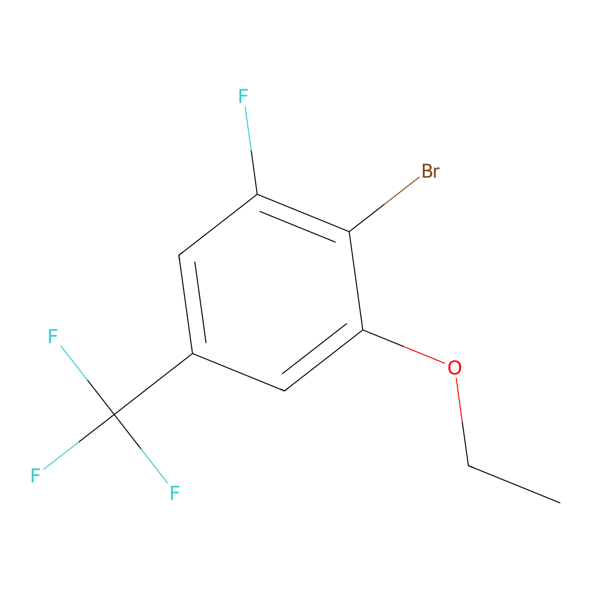 2-Bromo-1-ethoxy-3-fluoro-5-(trifluoromethyl)benzene molecular structure, CAS 2386573-91-5