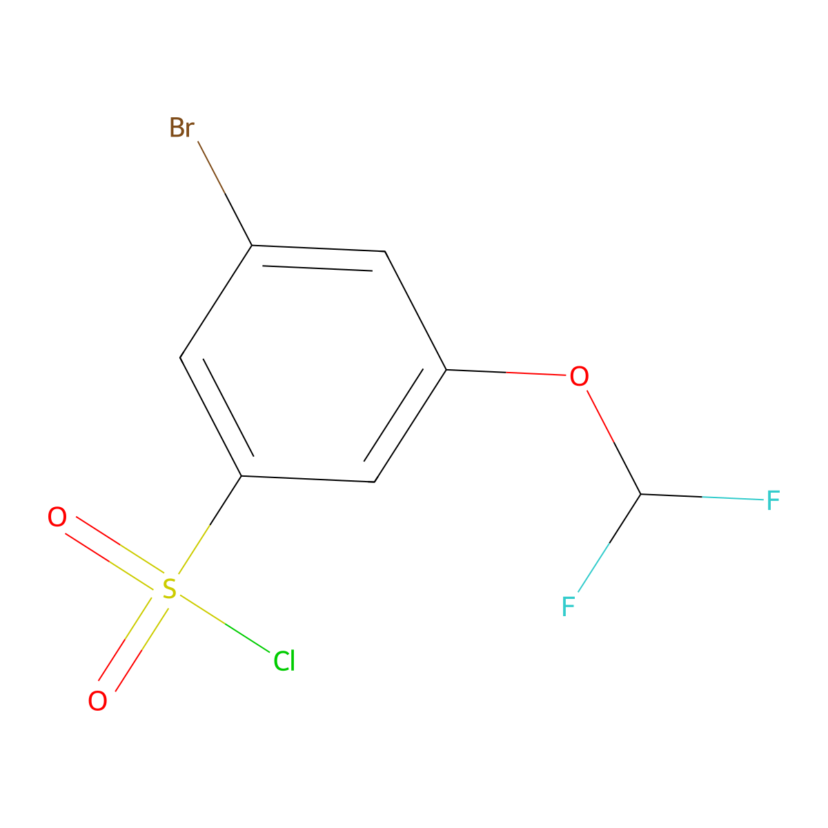 3-Bromo-5-(difluoromethoxy)benzene-1-sulfonyl chloride molecular structure, CAS 2386579-60-6