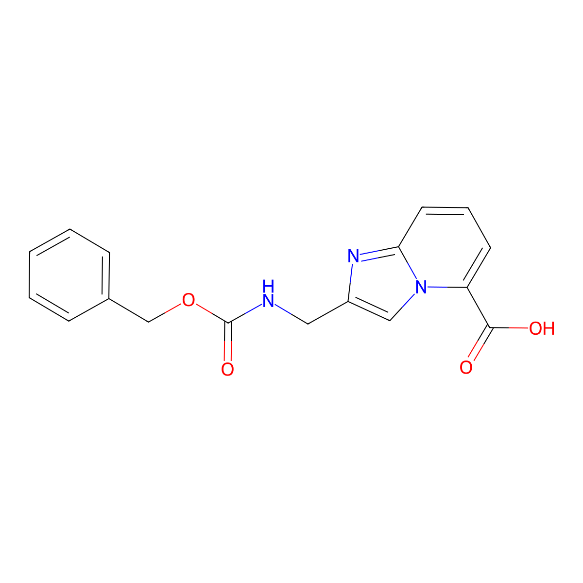 2-({[(Benzyloxy)carbonyl]amino}methyl)imidazo[1,2-a]pyridine-5-carboxylic acid molecular structure, CAS 2386581-37-7