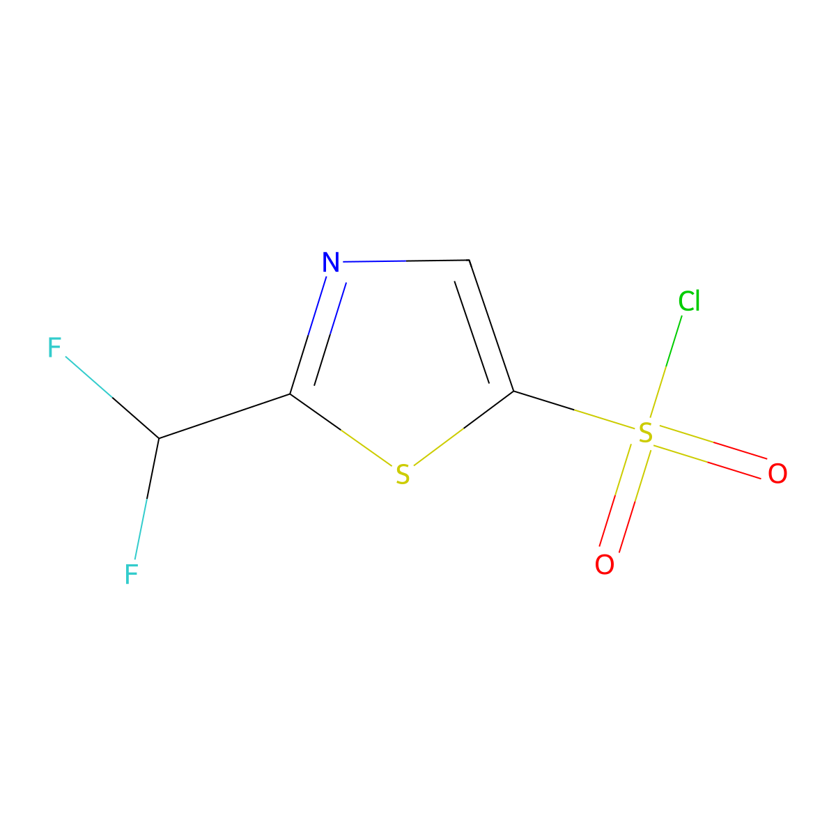 2-(Difluoromethyl)-1,3-thiazole-5-sulfonylchloride molecular structure, CAS 2386583-78-2