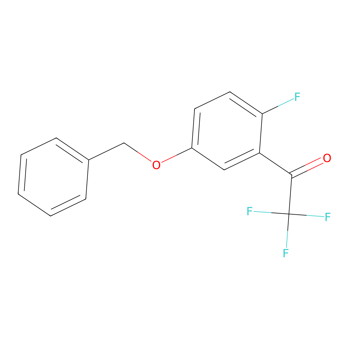 1-(5-(Benzyloxy)-2-fluorophenyl)-2,2,2-trifluoroethanone molecular structure, CAS 2386585-10-8