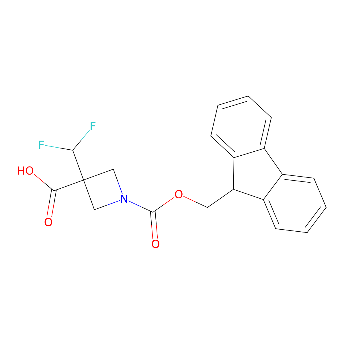 3-(difluoromethyl)-1-{[(9H-fluoren-9-yl)methoxy]carbonyl}azetidine-3-carboxylic acid molecular structure, CAS 2386587-70-6