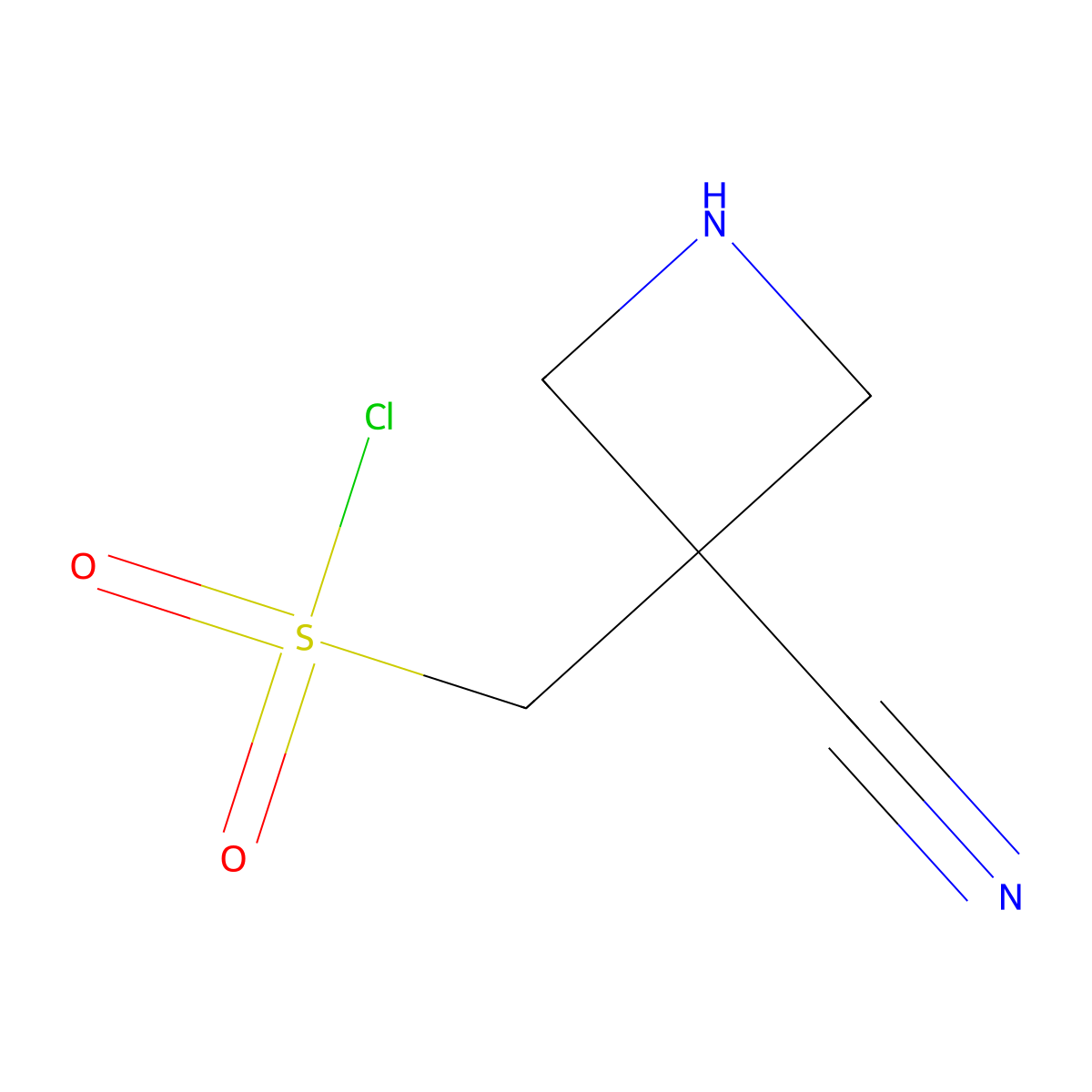 (3-Cyanoazetidin-3-yl)methanesulfonyl chloride molecular structure, CAS 2386589-67-7