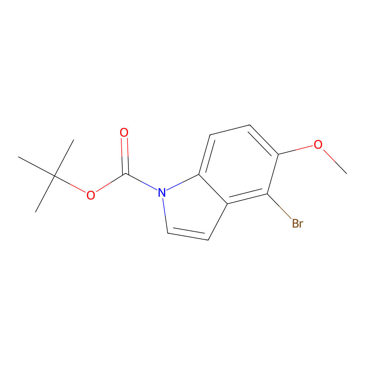 tert-butyl 4-bromo-5-methoxy-1H-indole-1-carboxylate molecular structure, CAS 2386595-40-8
