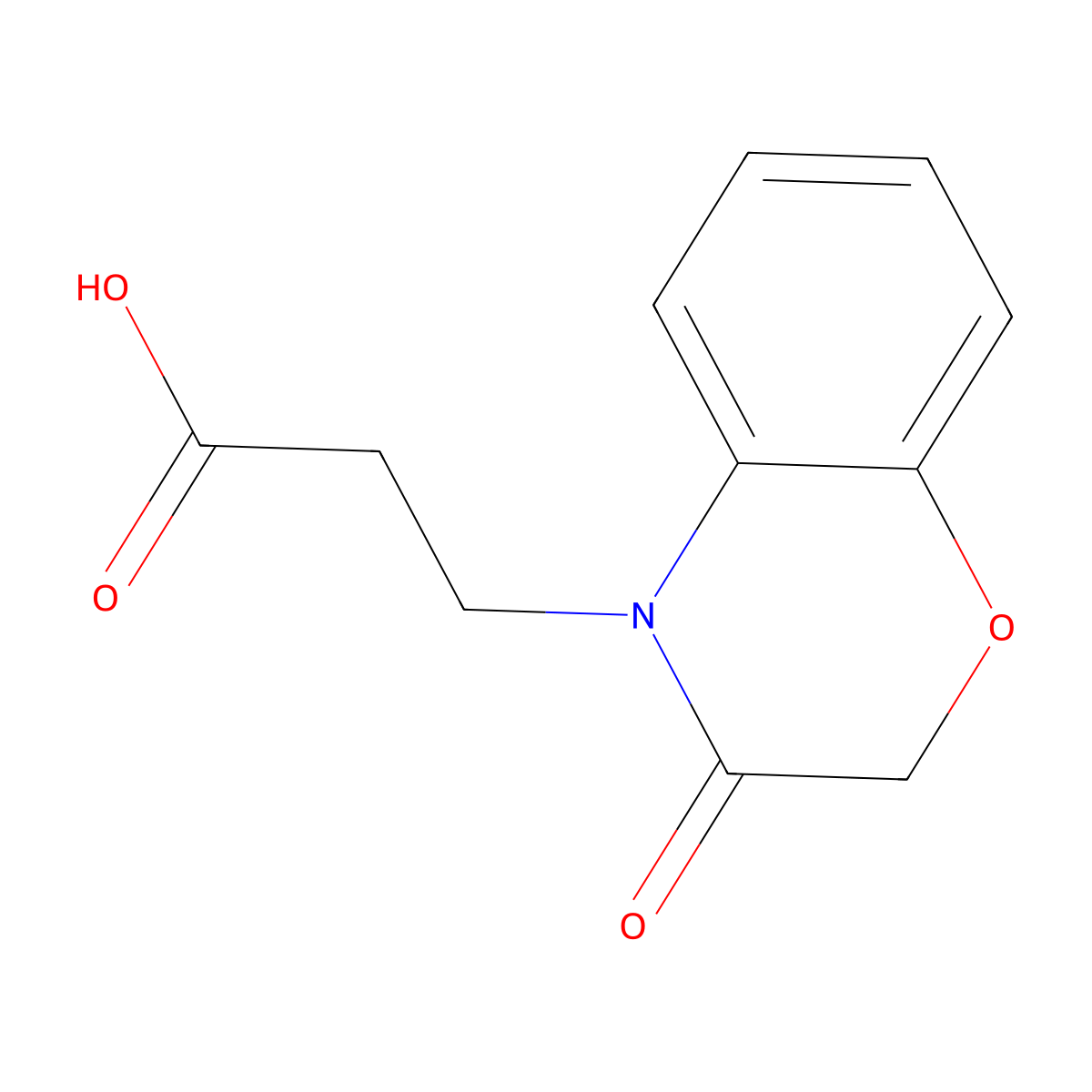 3-(3-oxo-3,4-dihydro-2H-1,4-benzoxazin-4-yl)propanoic acid molecular structure, CAS 23866-15-1