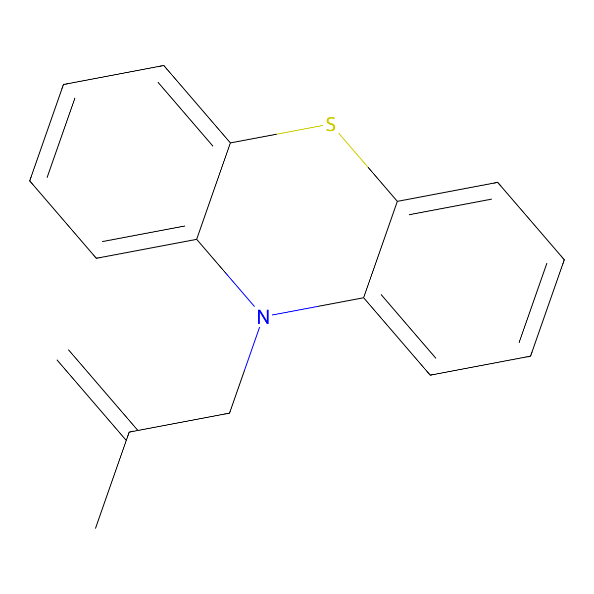 10-(2-Methyl-allyl)-10H-phenothiazine molecular structure, CAS 23866-63-9