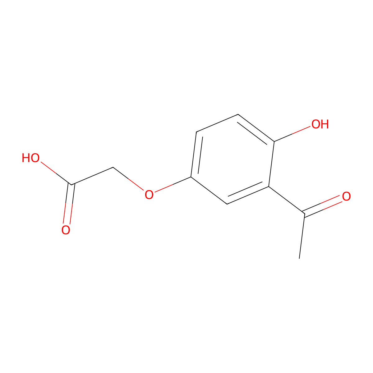 (3-Acetyl-4-hydroxyphenoxy)acetic acid molecular structure, CAS 23866-92-4