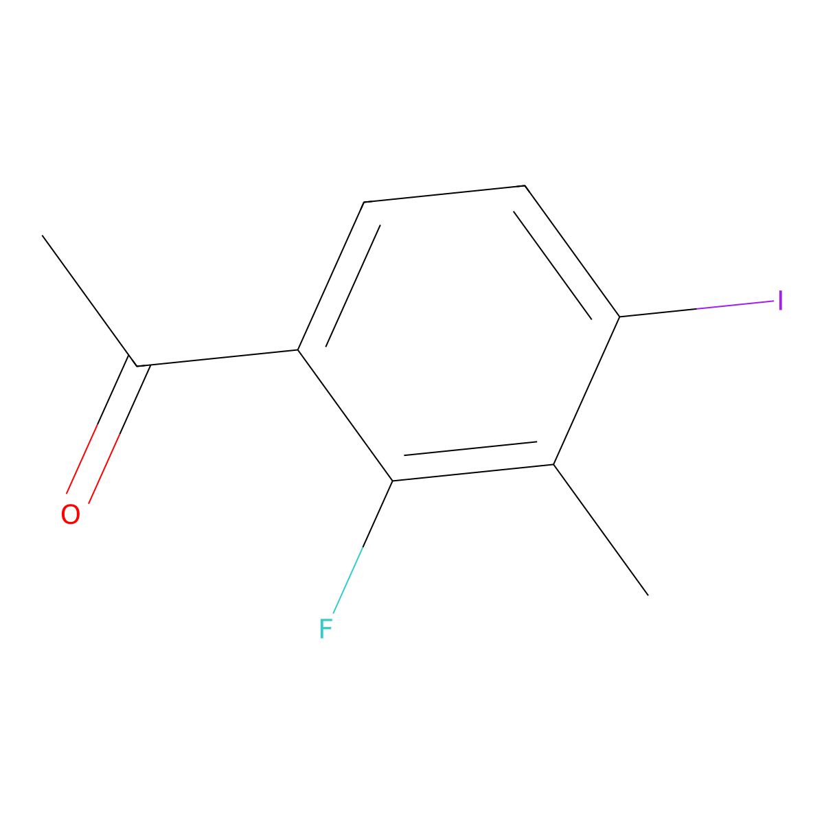 1-(2-Fluoro-4-iodo-3-methylphenyl)ethanone molecular structure, CAS 2386605-35-0