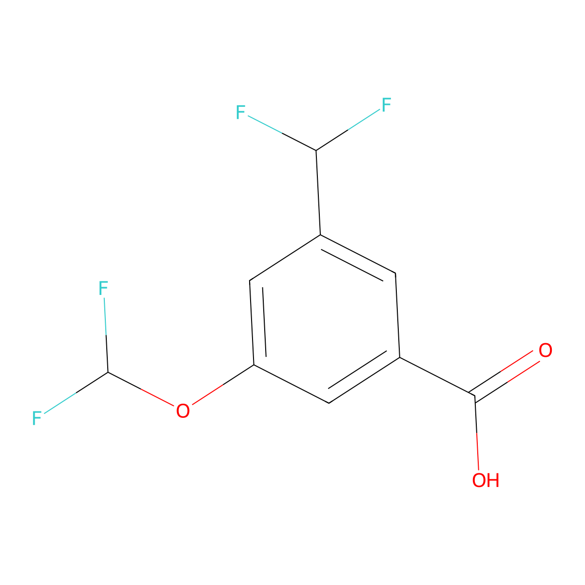 3-(Difluoromethoxy)-5-(difluoromethyl)benzoic acid molecular structure, CAS 2386613-10-9