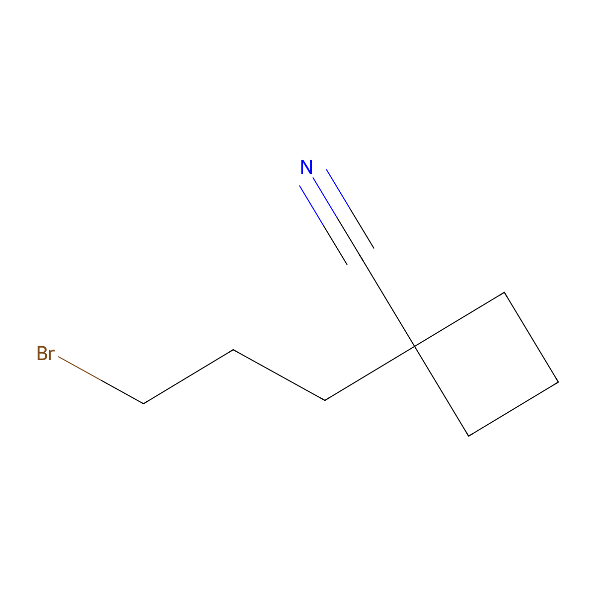 1-(3-Bromopropyl)cyclobutane-1-carbonitrile molecular structure, CAS 2386619-76-5