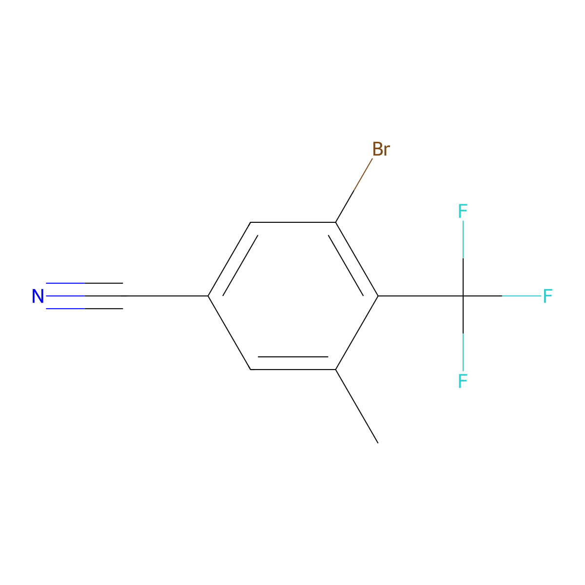 3-Bromo-5-methyl-4-(trifluoromethyl)benzonitrile molecular structure, CAS 2386621-12-9