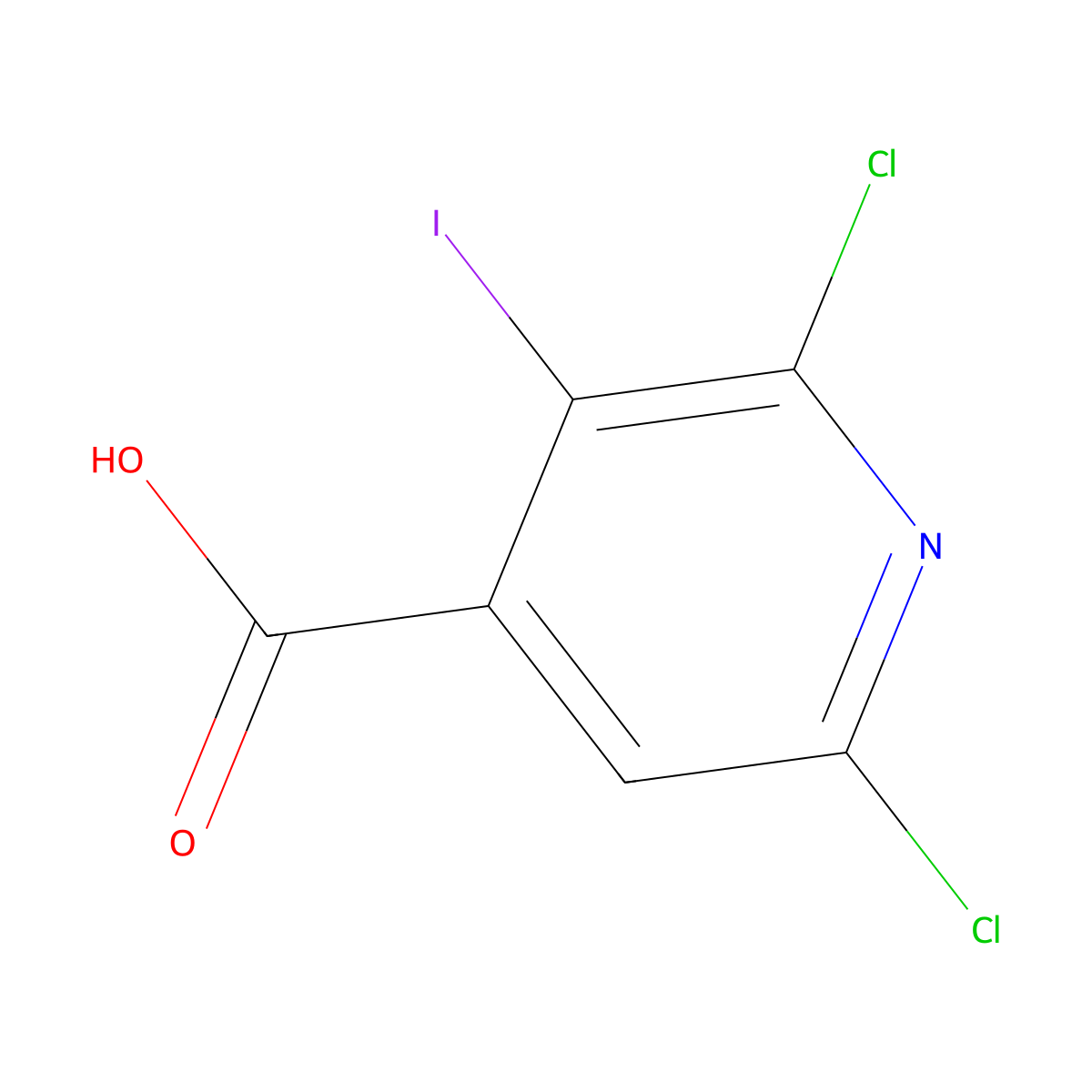 2,6-Dichloro-3-iodoisonicotinic acid molecular structure, CAS 2386622-46-2