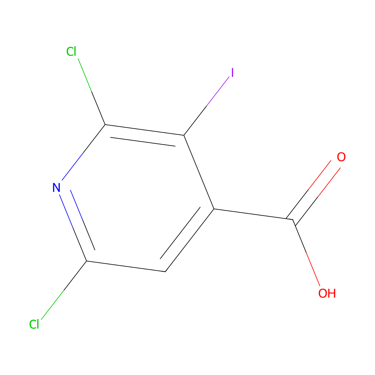 2,6-Dichloro-3-iodoisonicotinic acid molecular structure, CAS 2386622-46-2