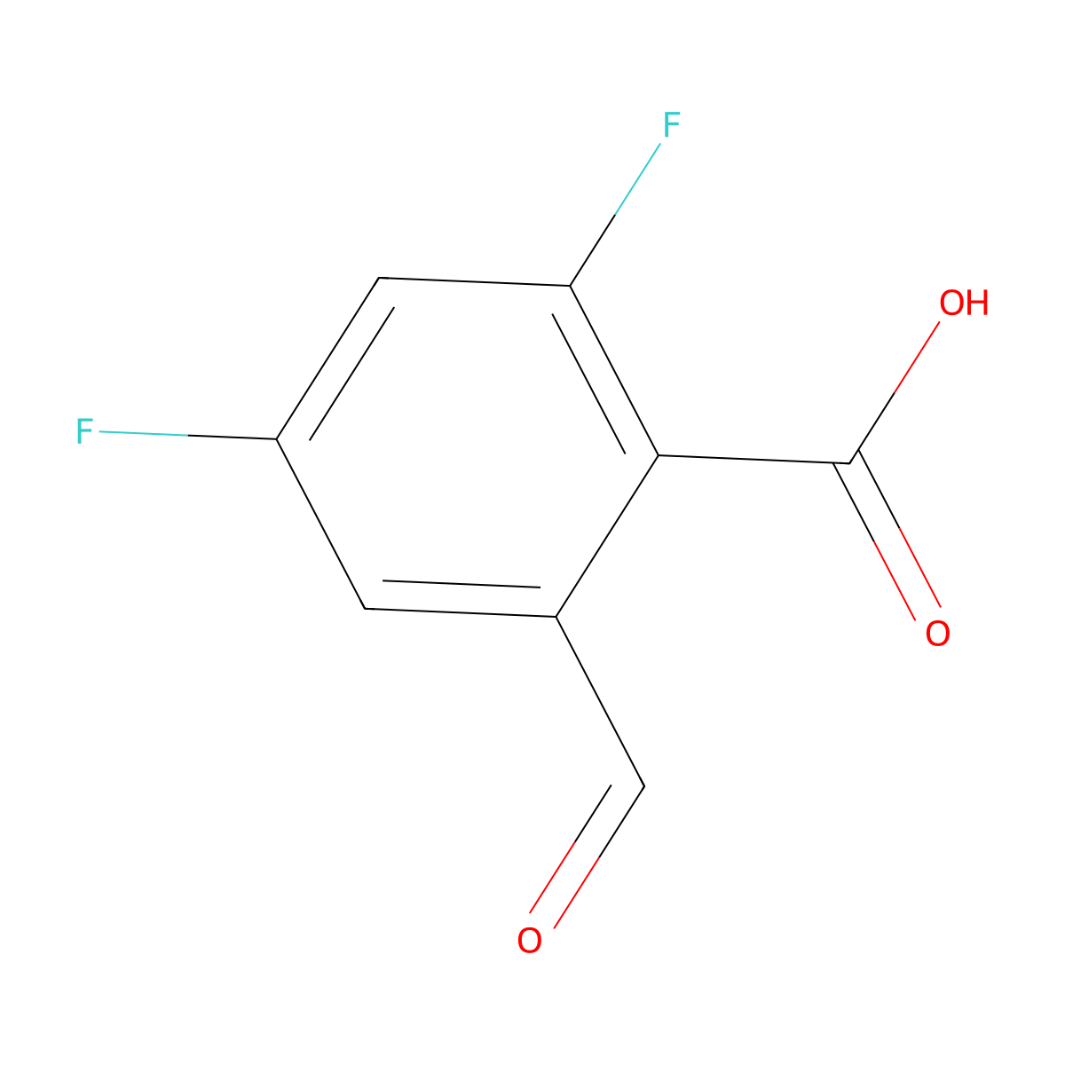 2,4-Difluoro-6-formylbenzoic acid molecular structure, CAS 2386630-87-9