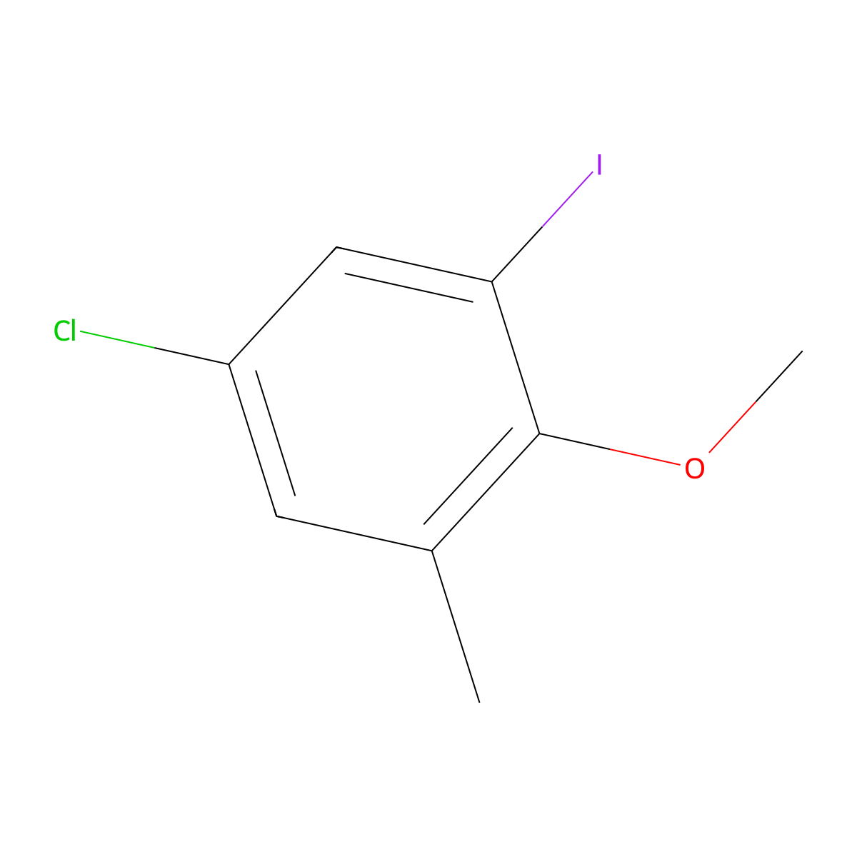 5-Chloro-1-iodo-2-methoxy-3-methylbenzene molecular structure, CAS 2386640-19-1