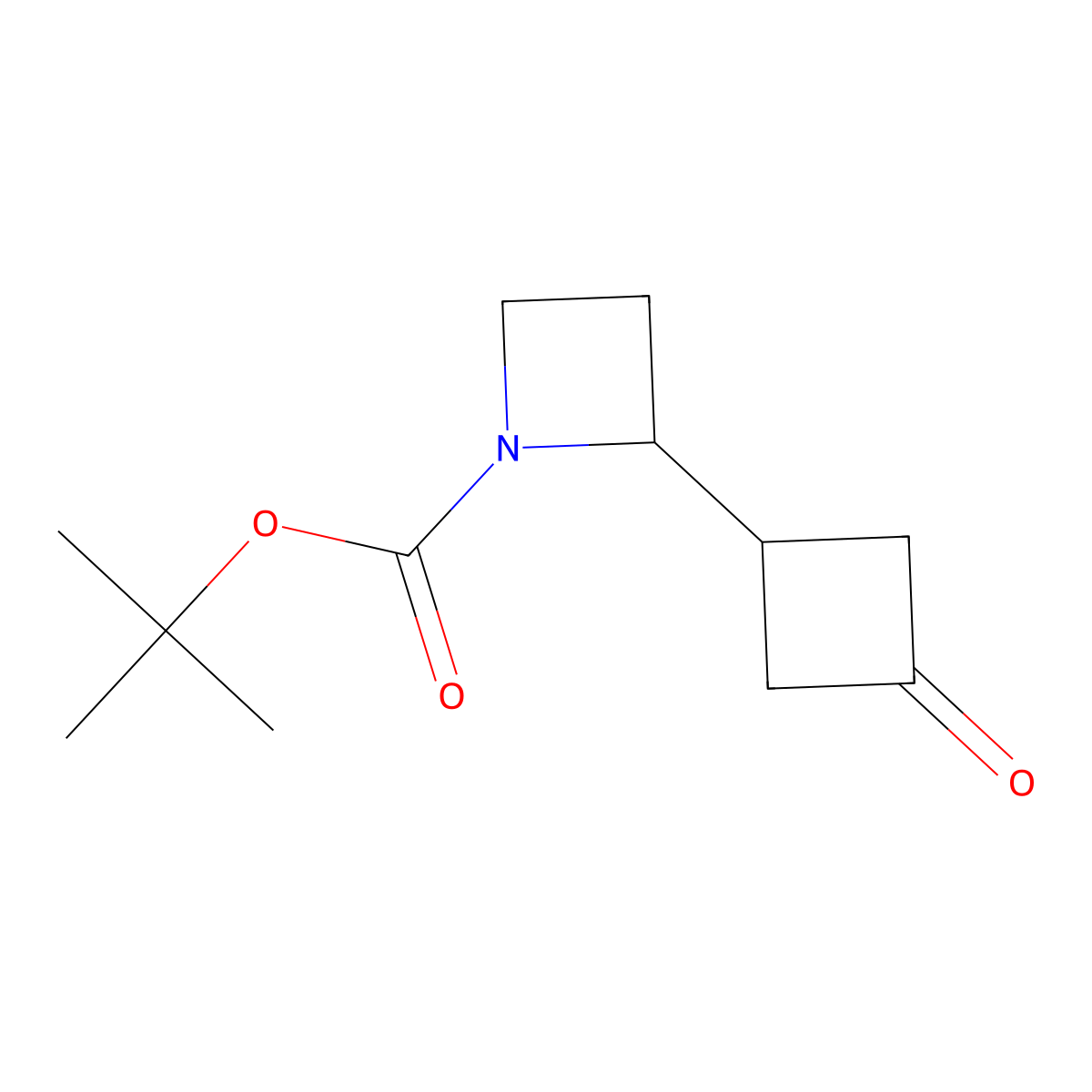 Tert-butyl 2-(3-oxocyclobutyl)azetidine-1-carboxylate molecular structure, CAS 2386641-60-5