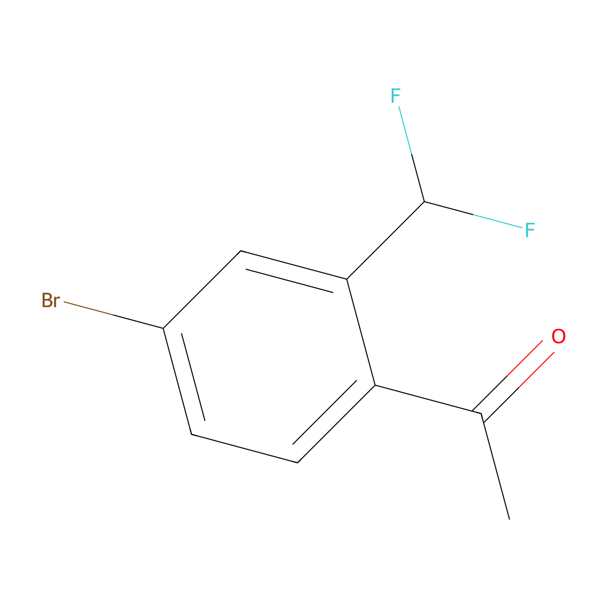 1-(4-Bromo-2-(difluoromethyl)phenyl)ethan-1-one molecular structure, CAS 2386658-14-4