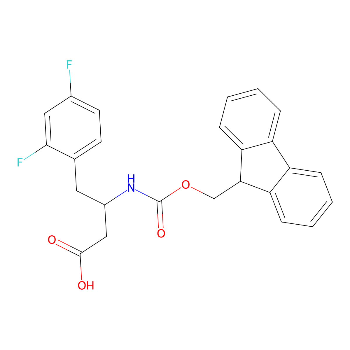 3-((((9H-Fluoren-9-yl)methoxy)carbonyl)amino)-4-(2,4-difluorophenyl)butanoic acid molecular structure, CAS 2386658-70-2