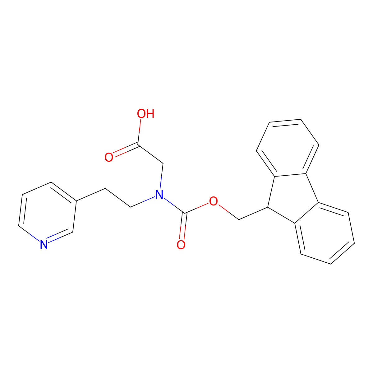 N-Fmoc-[2-(pyridin-3-yl)ethyl]glycine molecular structure, CAS 2386669-57-2