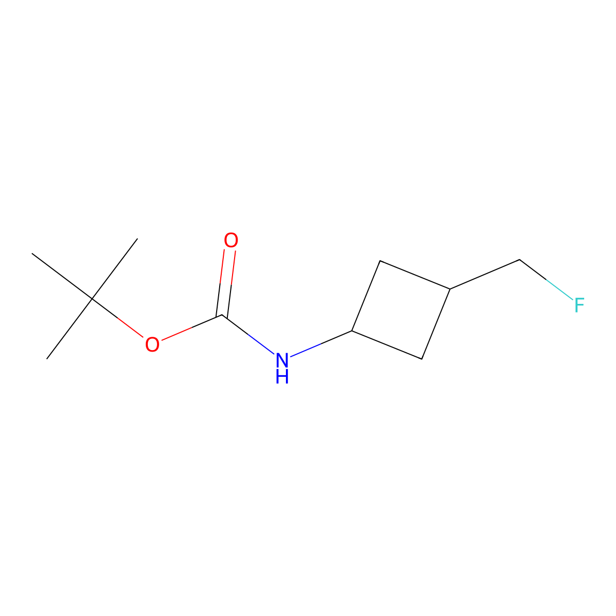 tert-butyl N-[3-(fluoromethyl)cyclobutyl]carbamate molecular structure, CAS 2386672-70-2