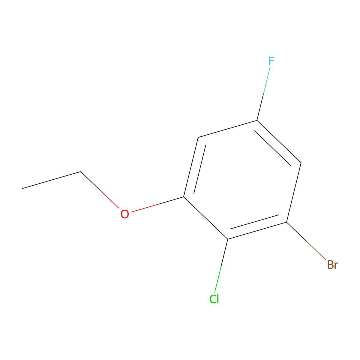1-Bromo-2-chloro-3-ethoxy-5-fluorobenZene molecular structure, CAS 2386674-47-9