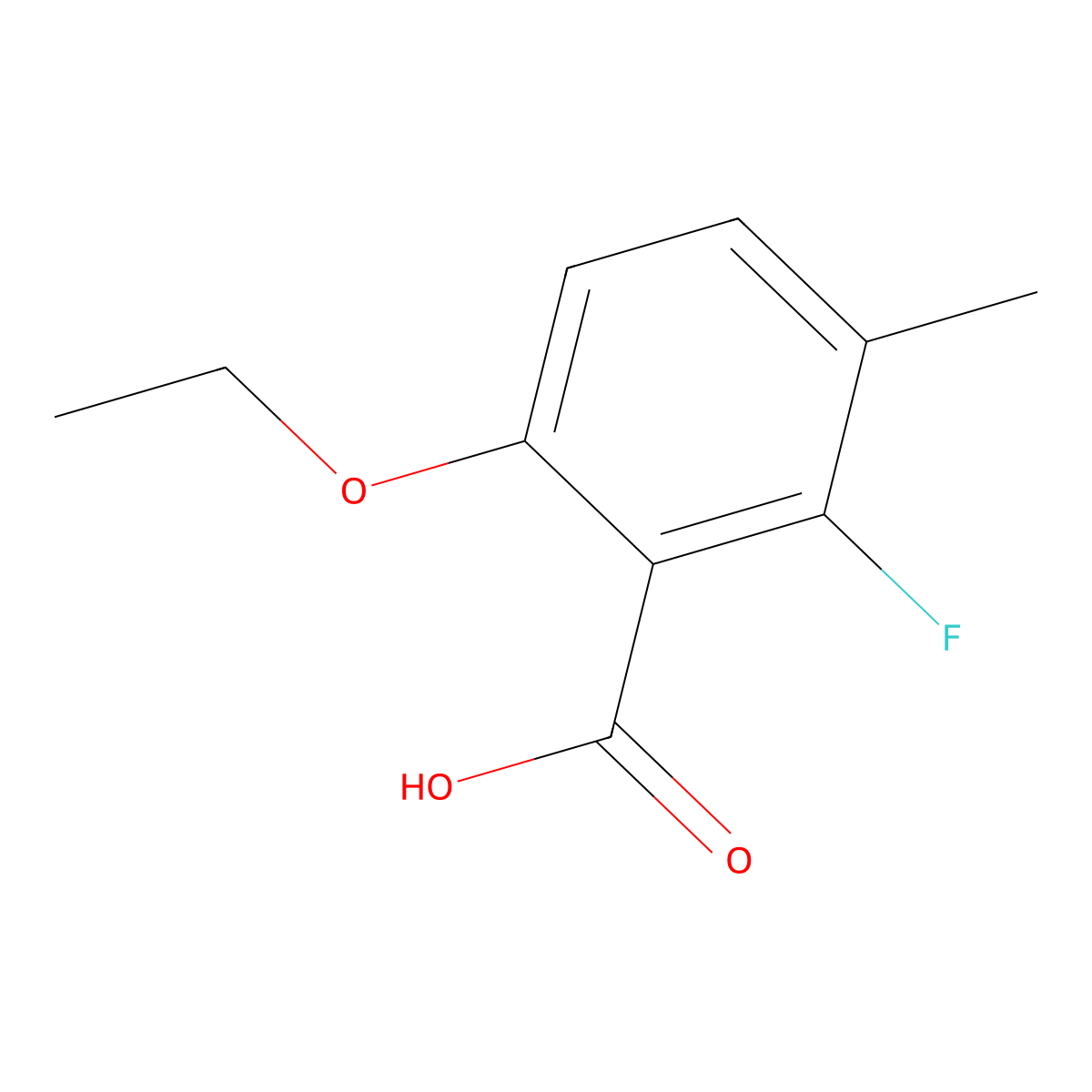 6-Ethoxy-2-fluoro-3-methylbenzoic acid molecular structure, CAS 2386676-18-0